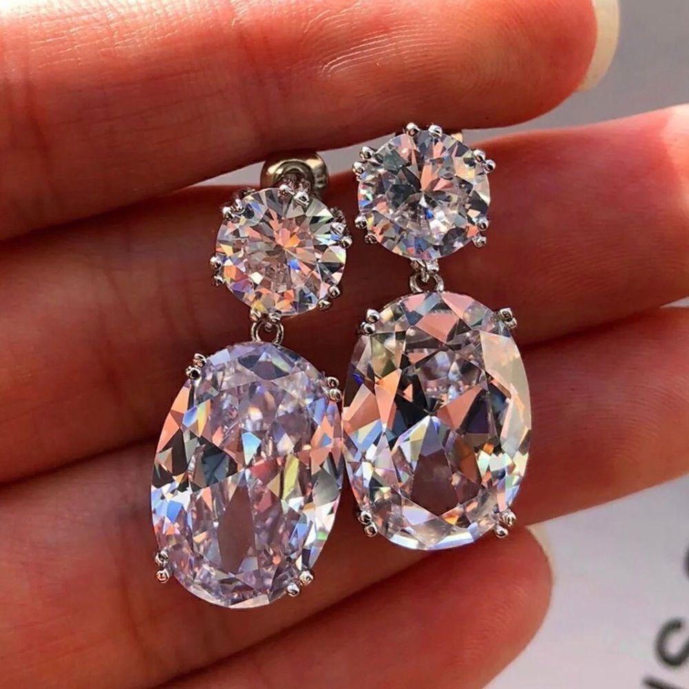 💖 Beautiful drop dangle sparkling crystal earrings 💖